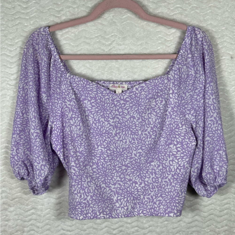 Riley & Rae Purple Floral Blouse